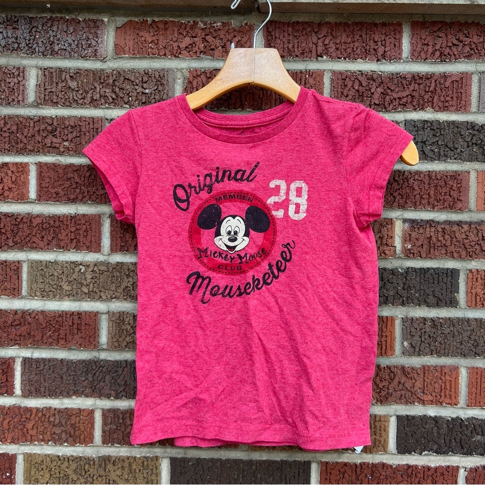 Disney Heathered Red Original Mousketeer Graphic Short Sleeve Shirt Top